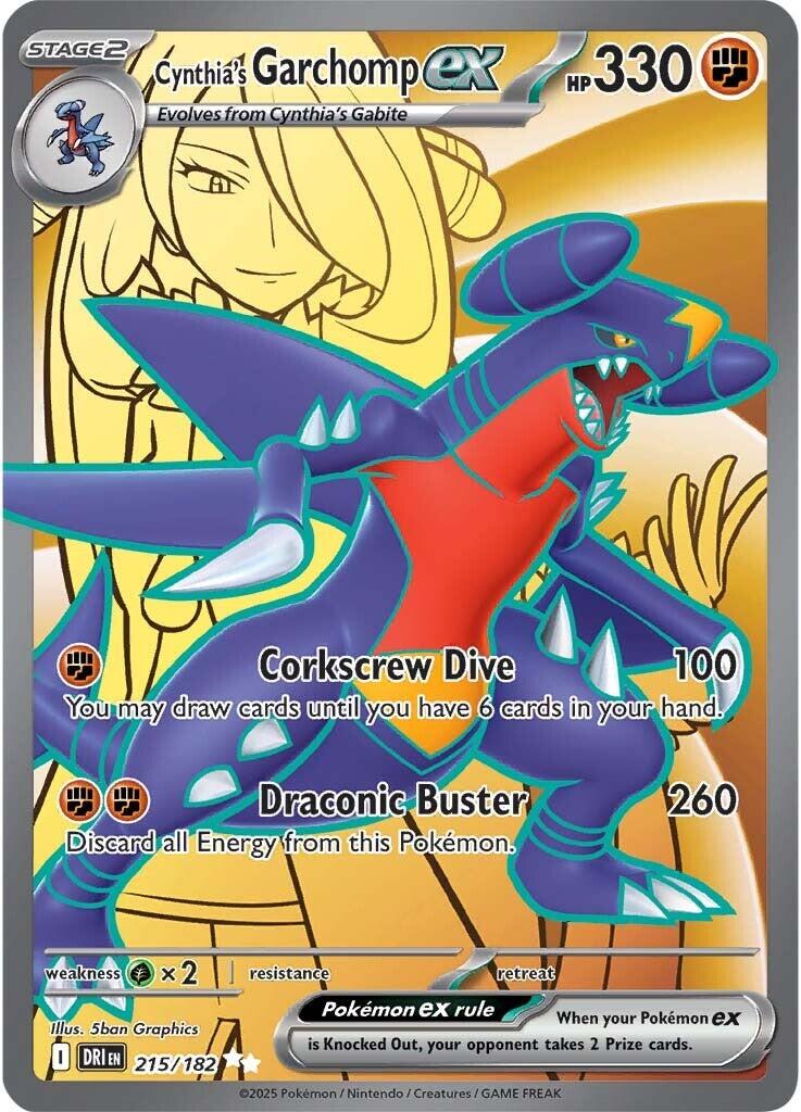 Cynthia's Garchomp ex (215/182) [Scarlet & Violet: Destined Rivals] | Pegasus Games WI
