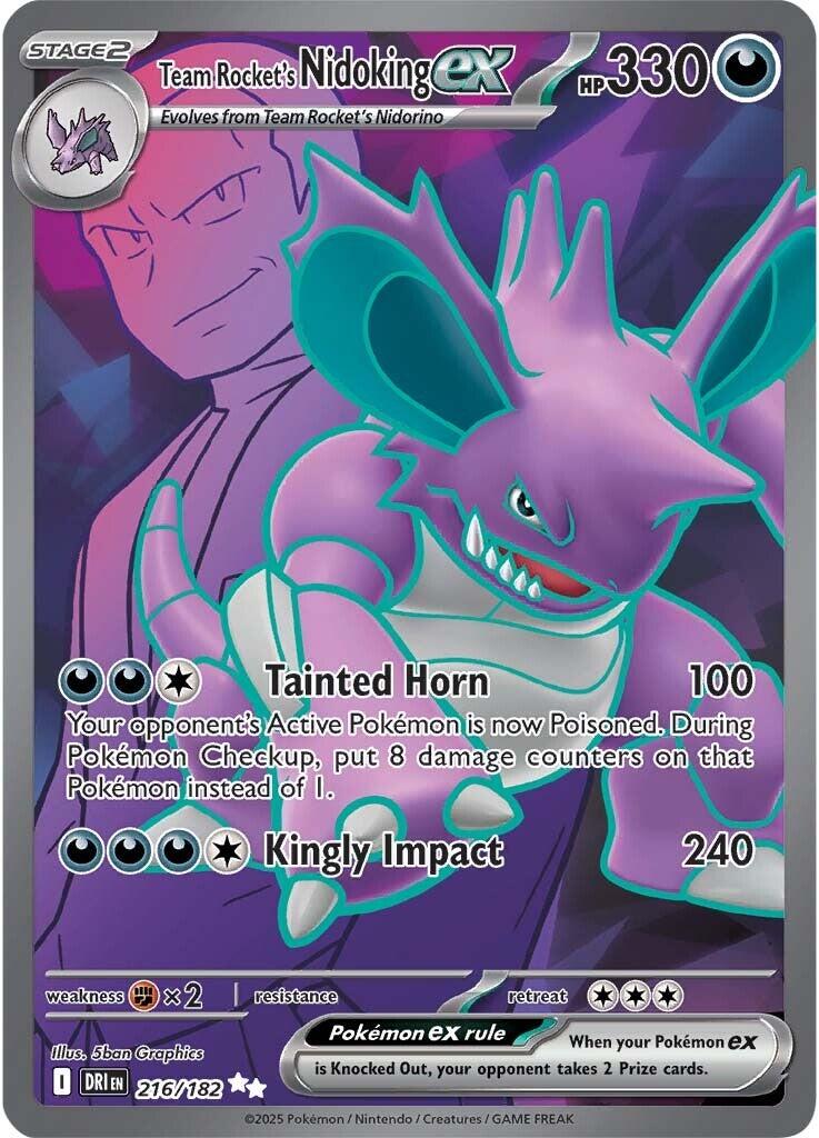 Team Rocket's Nidoking ex (216/182) [Scarlet & Violet: Destined Rivals] | Pegasus Games WI
