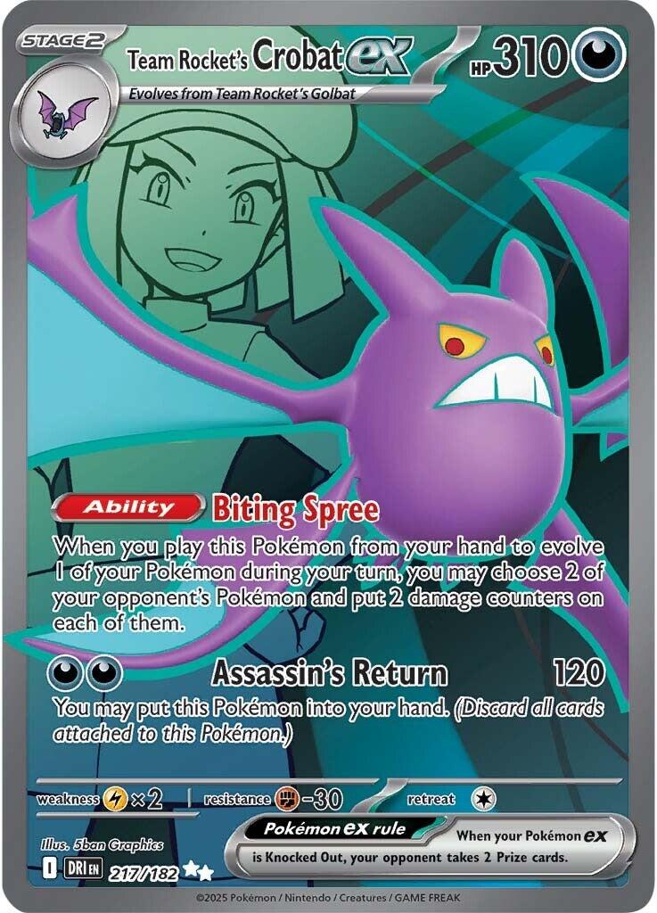Team Rocket's Crobat ex (217/182) [Scarlet & Violet: Destined Rivals] | Pegasus Games WI