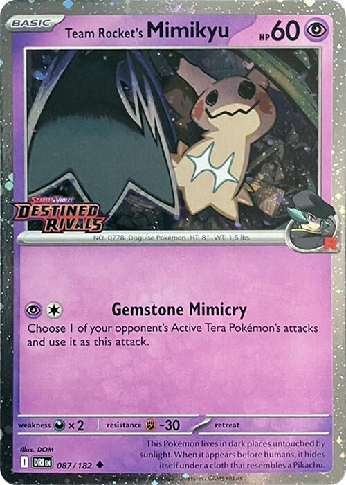 Team Rocket's Mimikyu (087/182) (Destined Rivals Stamp) [Scarlet & Violet: Destined Rivals] | Pegasus Games WI