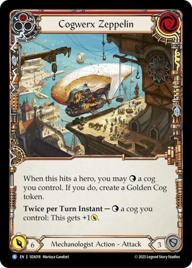 Cogwerx Zeppelin (Red) [SEA018] (High Seas)  Rainbow Foil | Pegasus Games WI