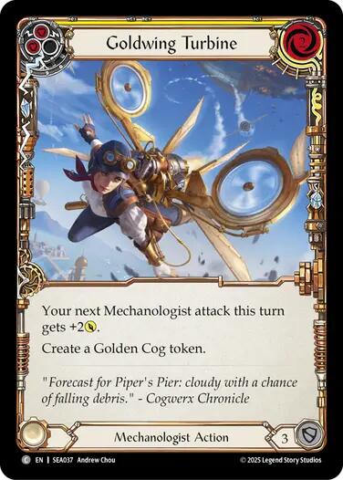 Goldwing Turbine (Yellow) [SEA037] (High Seas)  Rainbow Foil | Pegasus Games WI