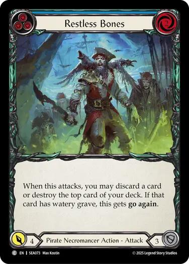 Restless Bones (Blue) [SEA073] (High Seas)  Rainbow Foil | Pegasus Games WI