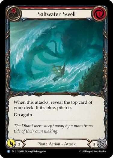 Saltwater Swell (Red) [SEA141] (High Seas)  Rainbow Foil | Pegasus Games WI