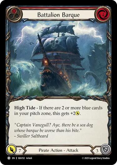 Battalion Barque (Red) [SEA152] (High Seas)  Rainbow Foil | Pegasus Games WI