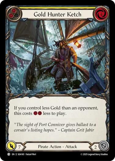 Gold Hunter Ketch [SEA165] (High Seas)  Rainbow Foil | Pegasus Games WI