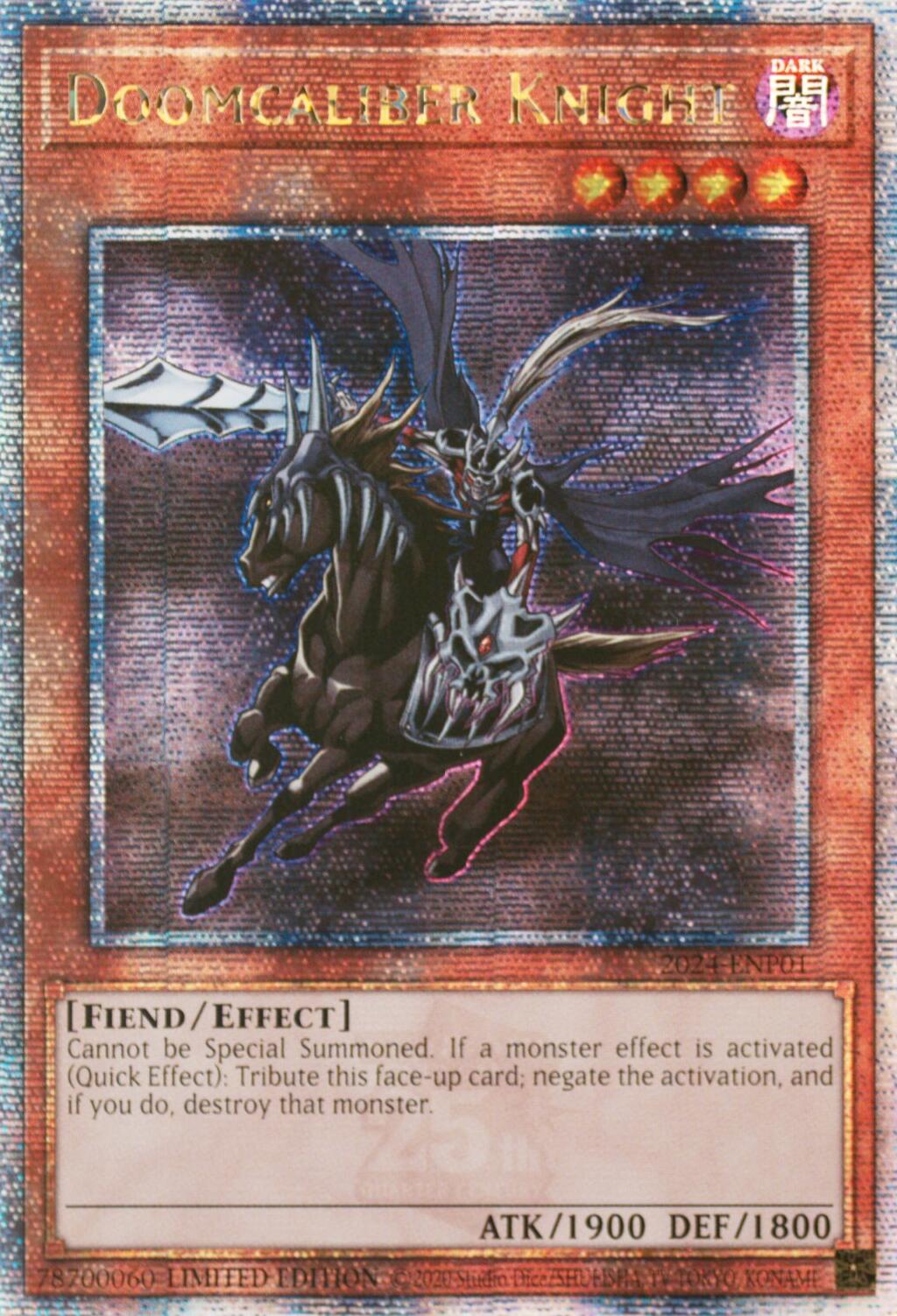 Doomcaliber Knight [2024-ENP01] Quarter Century Secret Rare | Pegasus Games WI