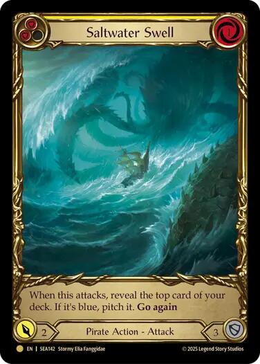 Saltwater Swell (Yellow) (Treasure) [SEA142] (High Seas)  Cold Foil | Pegasus Games WI