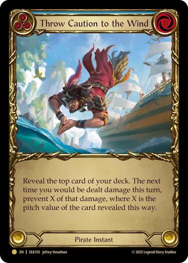 Throw Caution to the Wind (Treasure) [SEA150] (High Seas)  Cold Foil | Pegasus Games WI