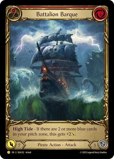 Battalion Barque (Red) (Treasure) [SEA152] (High Seas)  Cold Foil | Pegasus Games WI