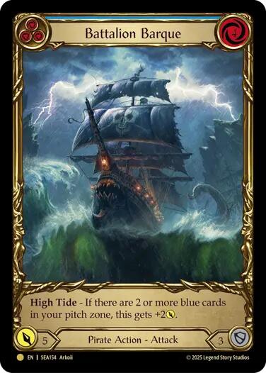 Battalion Barque (Blue) (Treasure) [SEA154] (High Seas)  Cold Foil | Pegasus Games WI