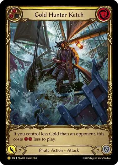 Gold Hunter Ketch (Treasure) [SEA165] (High Seas)  Cold Foil | Pegasus Games WI