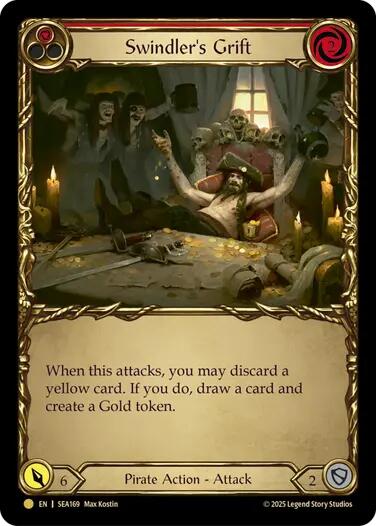 Swindler's Grift (Red) (Treasure) [SEA169] (High Seas)  Cold Foil | Pegasus Games WI