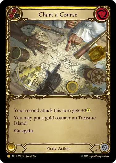 Chart a Course (Yellow) (Treasure) [SEA174] (High Seas)  Cold Foil | Pegasus Games WI