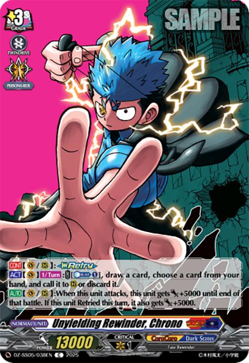 Unyielding Rewinder, Chrono (DZ-SS05/038EN) [DZ-SS05: CoroCoro Start Deck Pack] | Pegasus Games WI