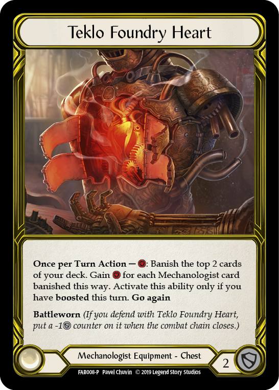 Teklo Foundry Heart [FAB008-P] (Promo)  1st Edition Cold Foil - Golden | Pegasus Games WI