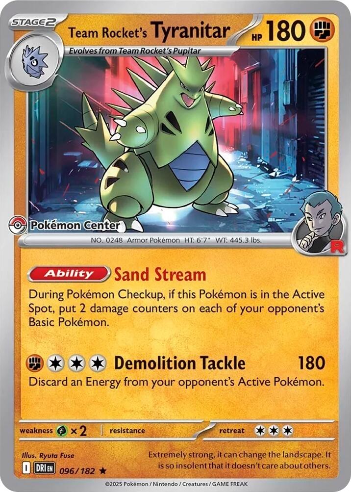 Team Rocket's Tyranitar (096/182) (Pokemon Center Exclusive) [Miscellaneous Cards] | Pegasus Games WI