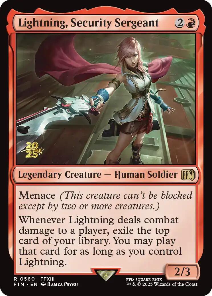 Lightning, Security Sergeant [FINAL FANTASY Prerelease Promo] | Pegasus Games WI