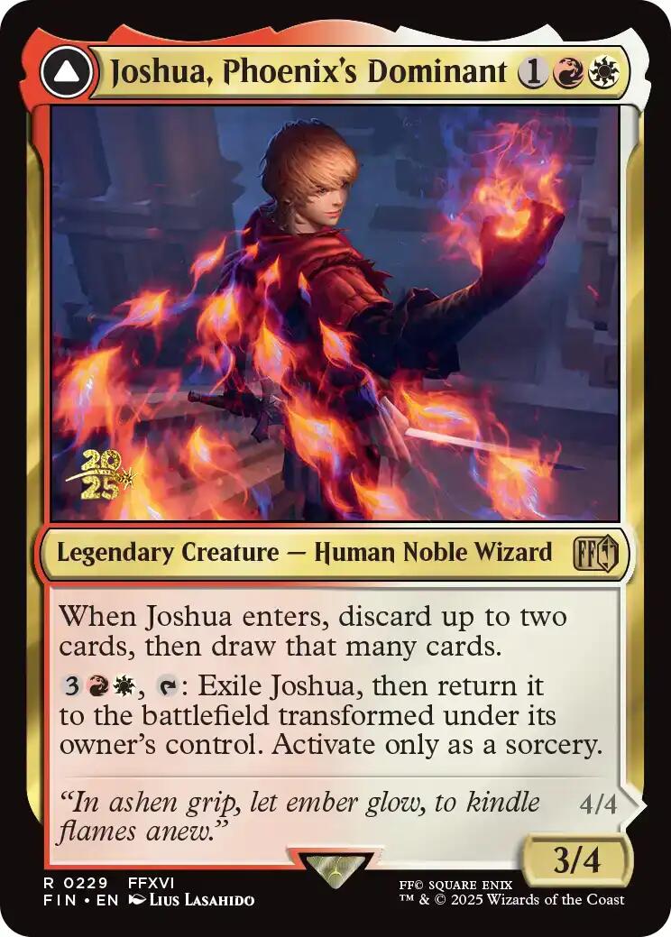 Joshua, Phoenix's Dominant // Phoenix, Warden of Fire [FINAL FANTASY Prerelease Promo] | Pegasus Games WI