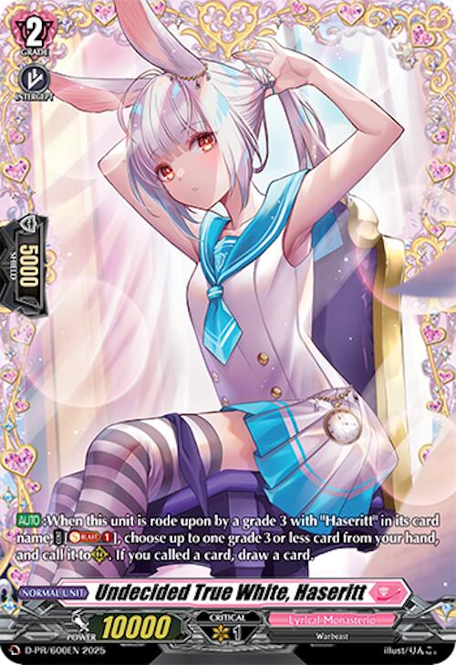 Undecided True White, Haseritt (D-PR/600EN) [D Promo Cards] | Pegasus Games WI
