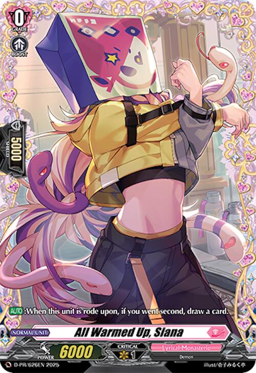 All Warmed Up, Siana (D-PR/626EN) [D Promo Cards] | Pegasus Games WI
