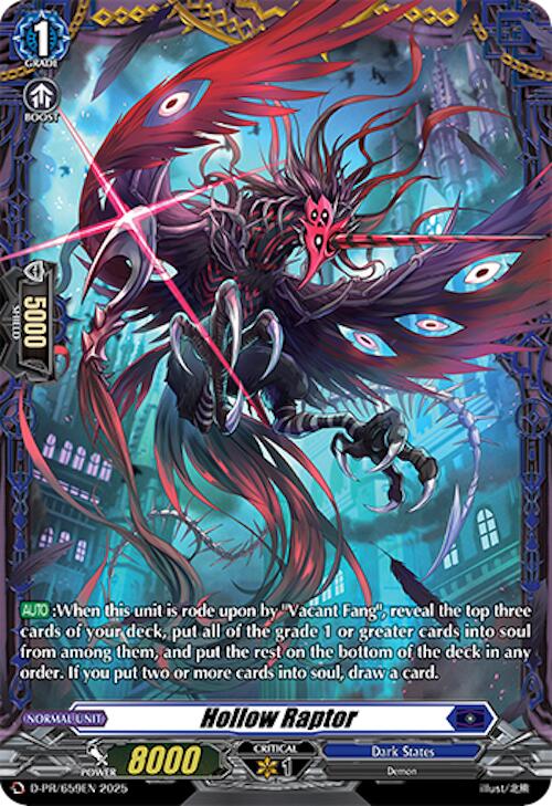 Hollow Raptor (D-PR/659EN) [D Promo Cards] | Pegasus Games WI