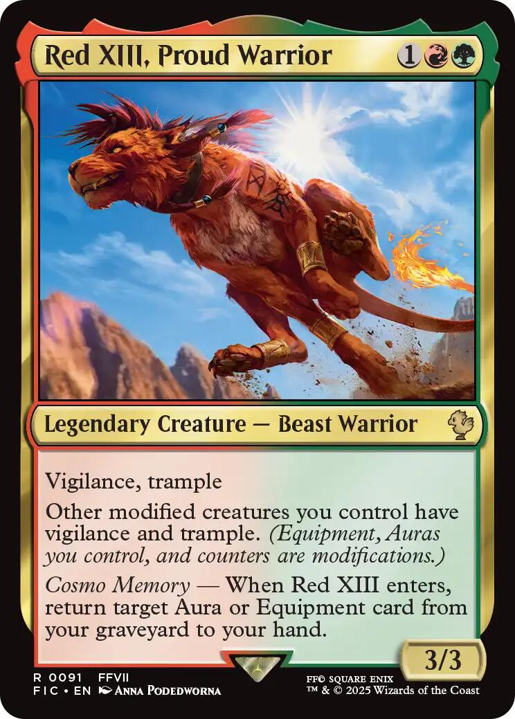 Red XIII, Proud Warrior (Surge Foil) [FINAL FANTASY Commander] | Pegasus Games WI