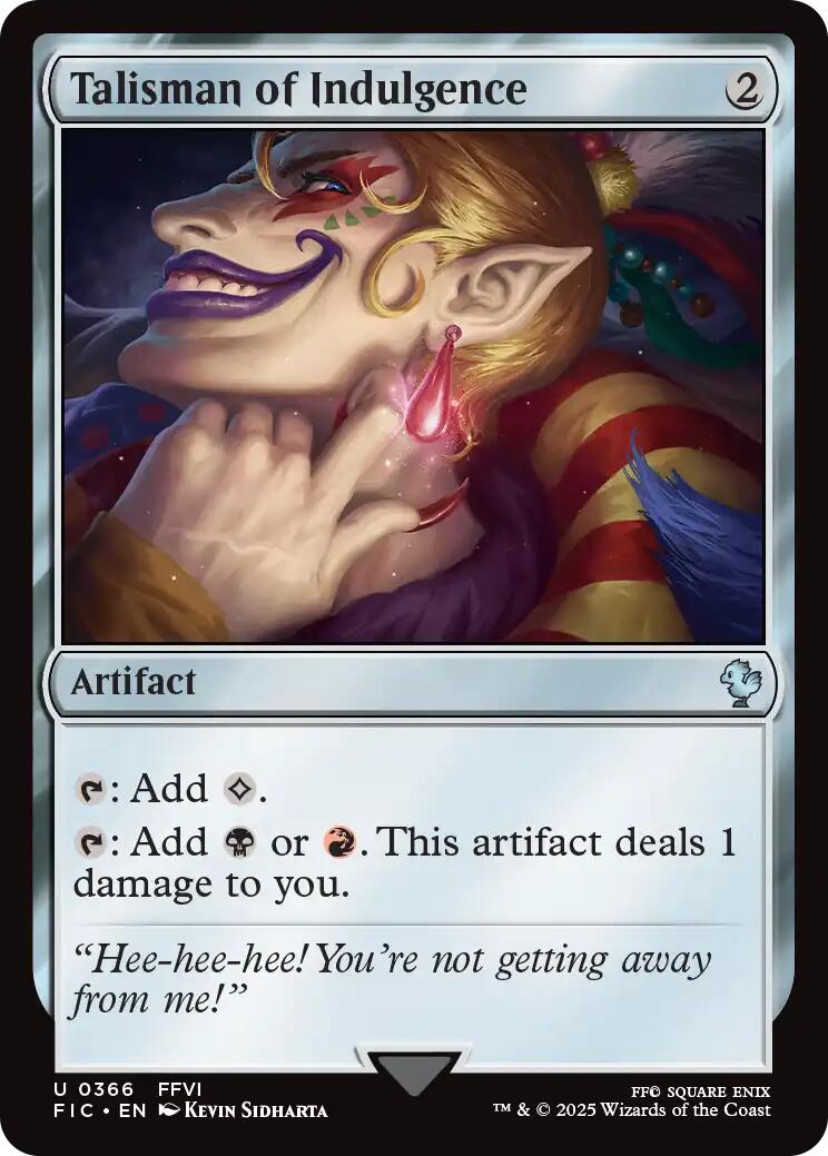 Talisman of Indulgence (Surge Foil) [FINAL FANTASY Commander] | Pegasus Games WI