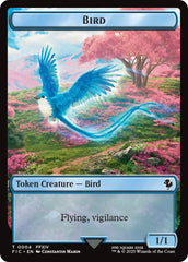 Bird // Hero (0029) Double-Sided Token (Surge Foil) [FINAL FANTASY Commander Tokens] | Pegasus Games WI