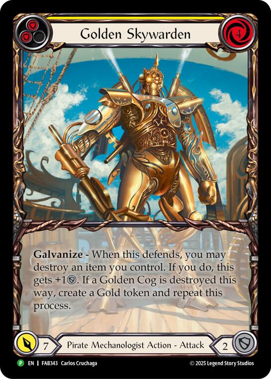 Golden Skywarden [FAB343] (Promo)  Rainbow Foil | Pegasus Games WI
