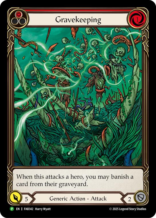 Gravekeeping (Red) [FAB342] (Promo)  Rainbow Foil | Pegasus Games WI