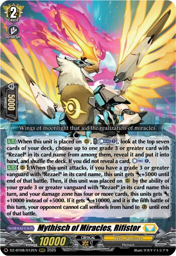 Mythisch of Miracles, Rifistor (DZ-BT08/012EN) [DZ-BT08: Knights 0f Rebirth] | Pegasus Games WI