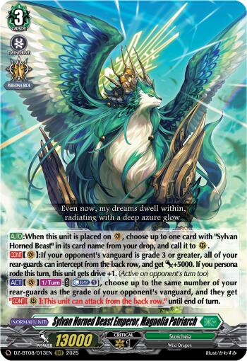 Sylvan Horned Beast Emperor, Magnolia Patriach (DZ-BT08/013EN) [DZ-BT08: Knights 0f Rebirth] | Pegasus Games WI