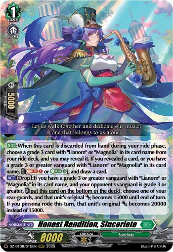 Honest Rendition, Sinceriete (DZ-BT08/015EN) [DZ-BT08: Knights 0f Rebirth] | Pegasus Games WI