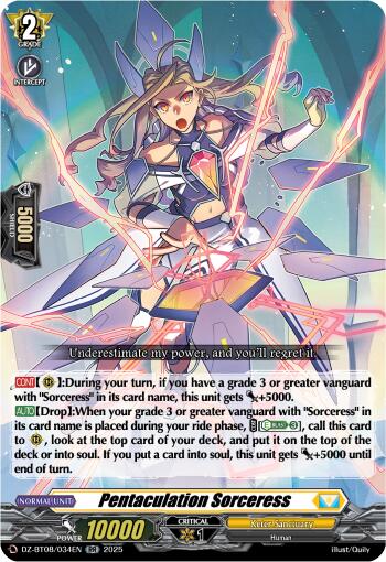 Pentaculation Sorceress (DZ-BT08/034EN) [DZ-BT08: Knights 0f Rebirth] | Pegasus Games WI