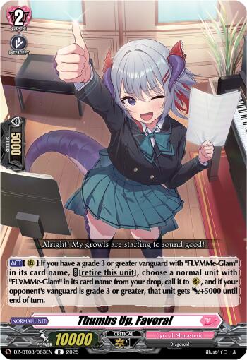 Thumbs Up, Favoral (DZ-BT08/063EN) [Knights 0f Rebirth] | Pegasus Games WI