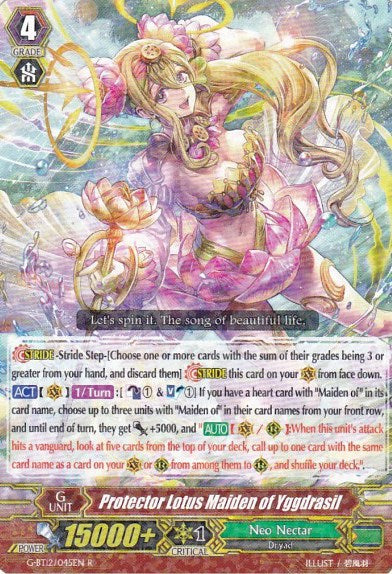 Protector Lotus Maiden of Yggdrasil (G-BT12/045EN) [Dragon King's Awakening] | Pegasus Games WI