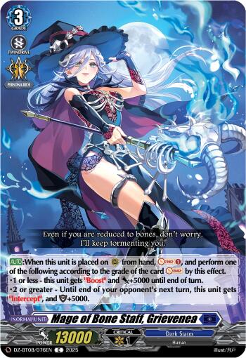 Mage of Bone Staff, Grievenea (DZ-BT08/076EN) [DZ-BT08: Knights 0f Rebirth] | Pegasus Games WI