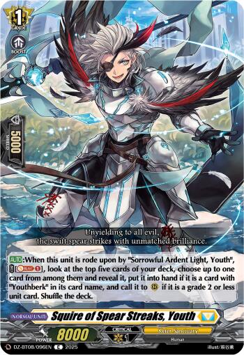 Squire of Spear Streaks, Youth (DZ-BT08/096EN) [DZ-BT08: Knights 0f Rebirth] | Pegasus Games WI
