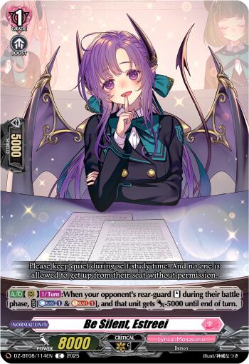 Be Silent, Estreei (DZ-BT08/114EN) [DZ-BT08: Knights 0f Rebirth] | Pegasus Games WI