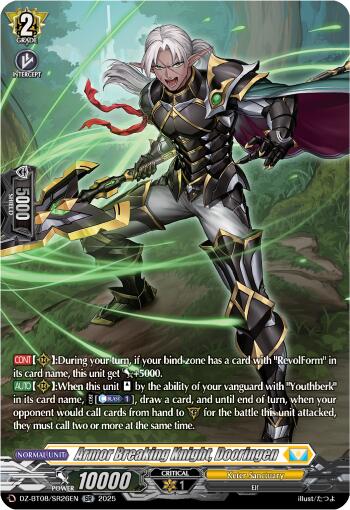 Armor Breaking Knight, Dooringen (DZ-BT08/SR26EN) [DZ-BT08: Knights 0f Rebirth] | Pegasus Games WI