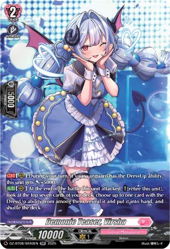 Demonic Teaser, Virsha (DZ-BT08/SR40EN) [DZ-BT08: Knights 0f Rebirth] | Pegasus Games WI
