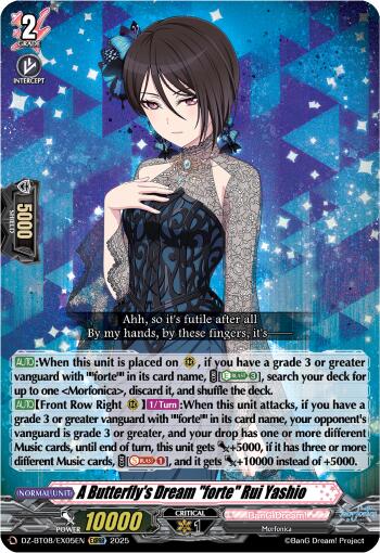 A Butterfly's Dream "forte" Rui Yashio (EXRRR) (DZ-BT08/EX05EN) [DZ-BT08: Knights 0f Rebirth] | Pegasus Games WI