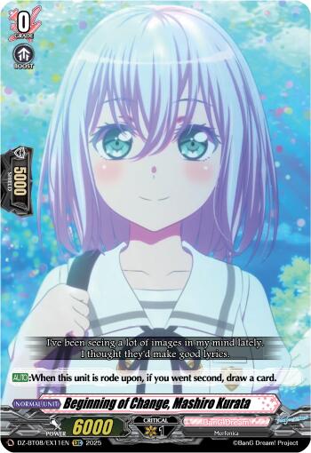 Beginning of Change, Mashiro Kurata (DZ-BT08/EX11EN) [DZ-BT08: Knights 0f Rebirth] | Pegasus Games WI