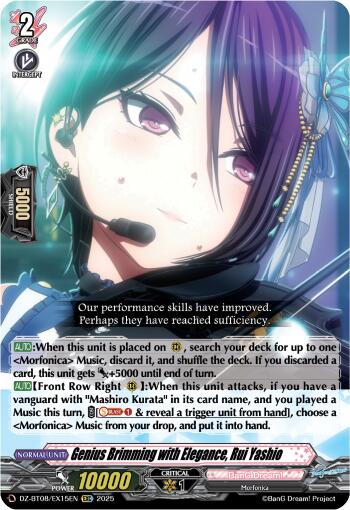 Genius Brimming with Elegance, Rui Yashio (DZ-BT08/EX15EN) [DZ-BT08: Knights 0f Rebirth] | Pegasus Games WI