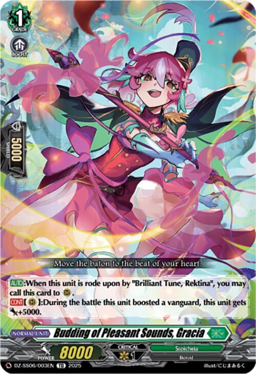 Budding of Pleasant Sounds, Gracia (DZ-SS06/003EN) [DZ-SS06: Master Deckset -Urara Haneyama-] | Pegasus Games WI