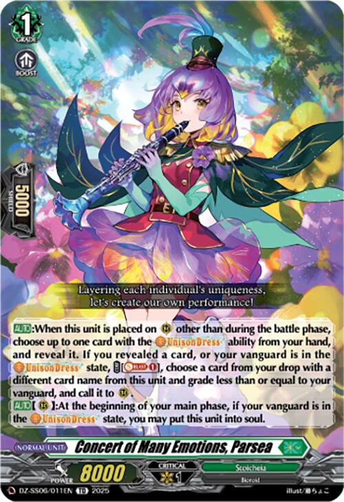 Concert of Many Emotions, Parsea (DZ-SS06/011EN) [DZ-SS06: Master Deckset -Urara Haneyama-] | Pegasus Games WI