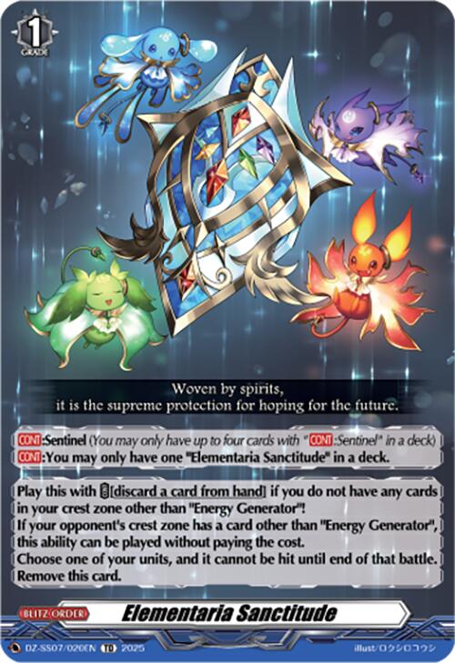 Elementaria Sanctitude (DZ-SS07/020EN) [DZ-SS07: Master Deckset -Michiru Hazama-] | Pegasus Games WI