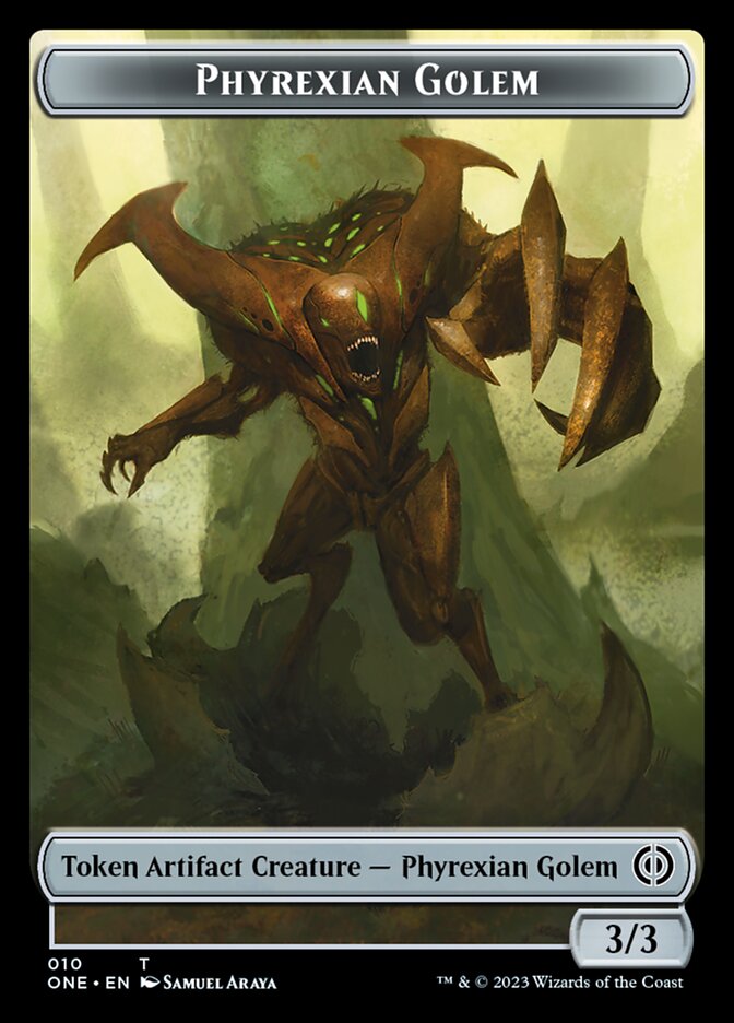 Rebel // Phyrexian Golem Double-Sided Token [Phyrexia: All Will Be One Tokens] | Pegasus Games WI