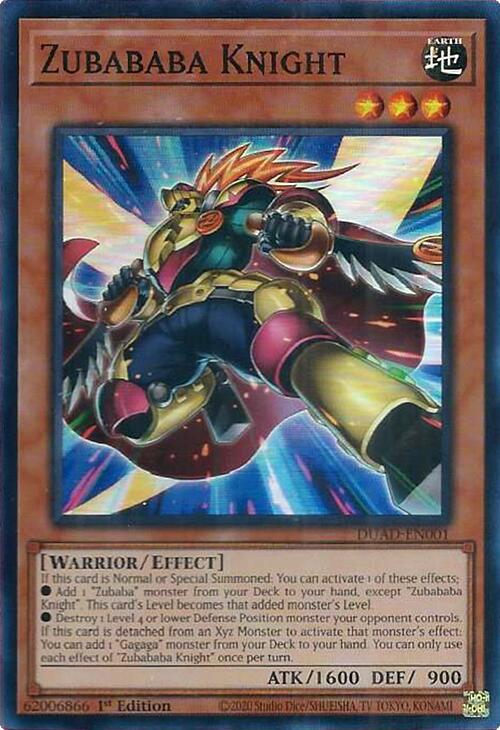 Zubababa Knight [DUAD-EN001] Super Rare | Pegasus Games WI